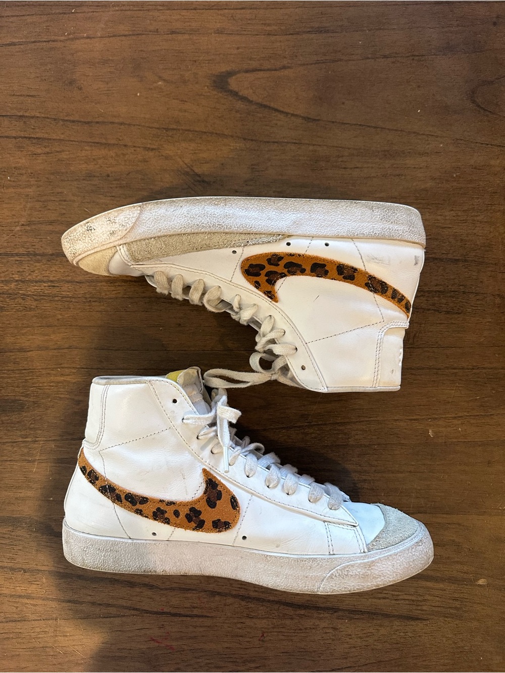 Nike Blazer Mid ’77 Women’s 9 White Leopard Cheetah Pony Hair Shoes DA8736-101